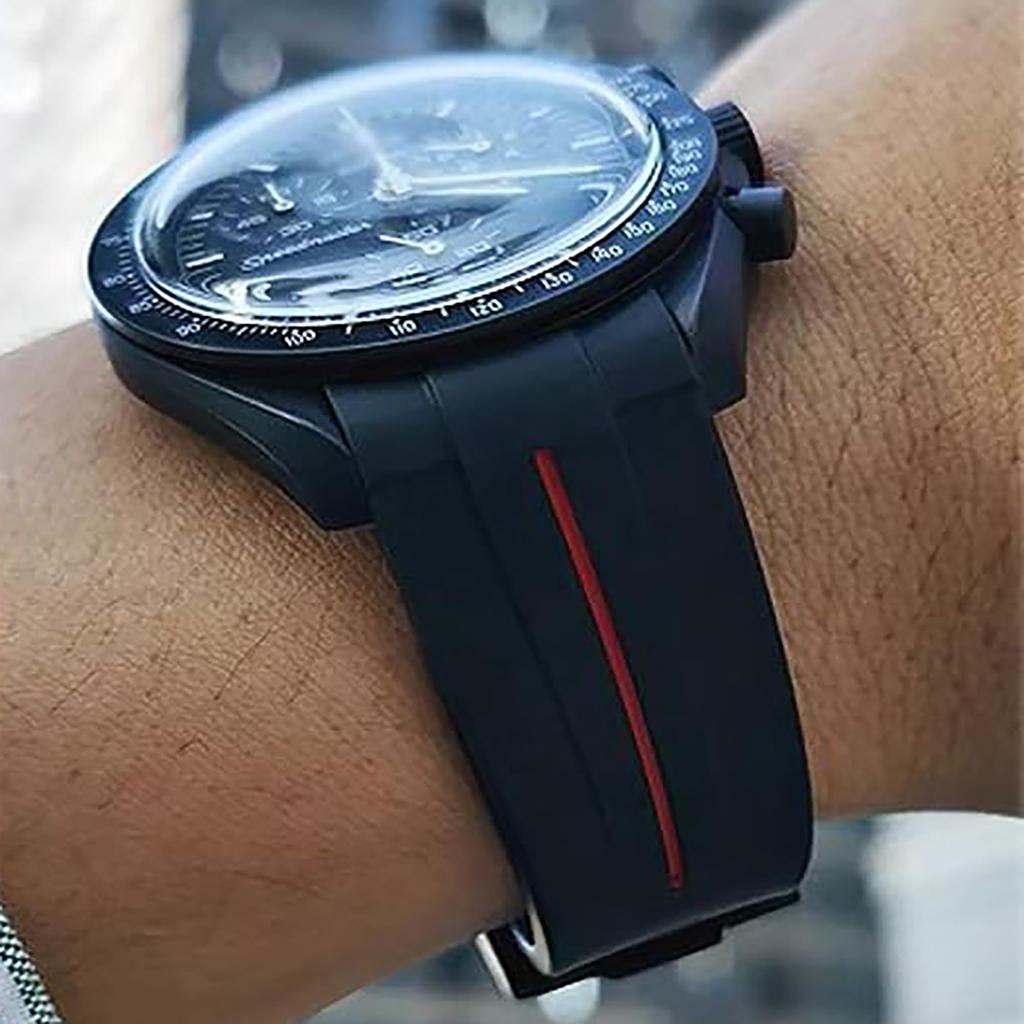 20mm Watch Band for Omega Omega and Swatch Rubber 20mm Silicone Waterproof and Sweatproof X, Swatch, MoonSwatch, Band, Band, Omega, Speedmaster,