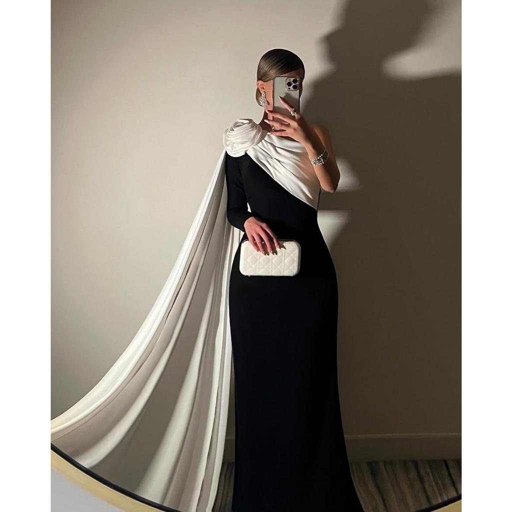 Fall Winter Sexy Floral Flowy Wrap Evening Gown for Women, European American Style Party Formal Dress for Crossborder