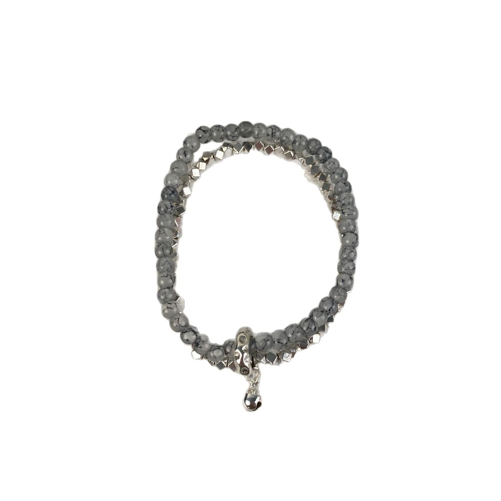 

Simple aquamarine broken silver beaded bracelet, summer clear and exquisite versatile bracelet, light luxury and high-end jewelry women