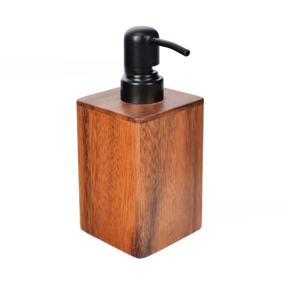 Portable Walnut Wood Soap Dispenser 200/400ml Push-Type Lotion Bottles Large Capacity Shampoo Bottles for Hand Soap Shower Gel