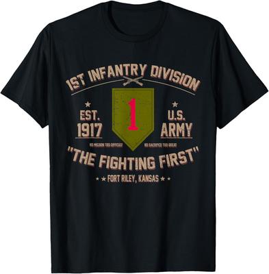 New Us Army 1st Infantry Division Veteran The Fighting First Shirt S4xl