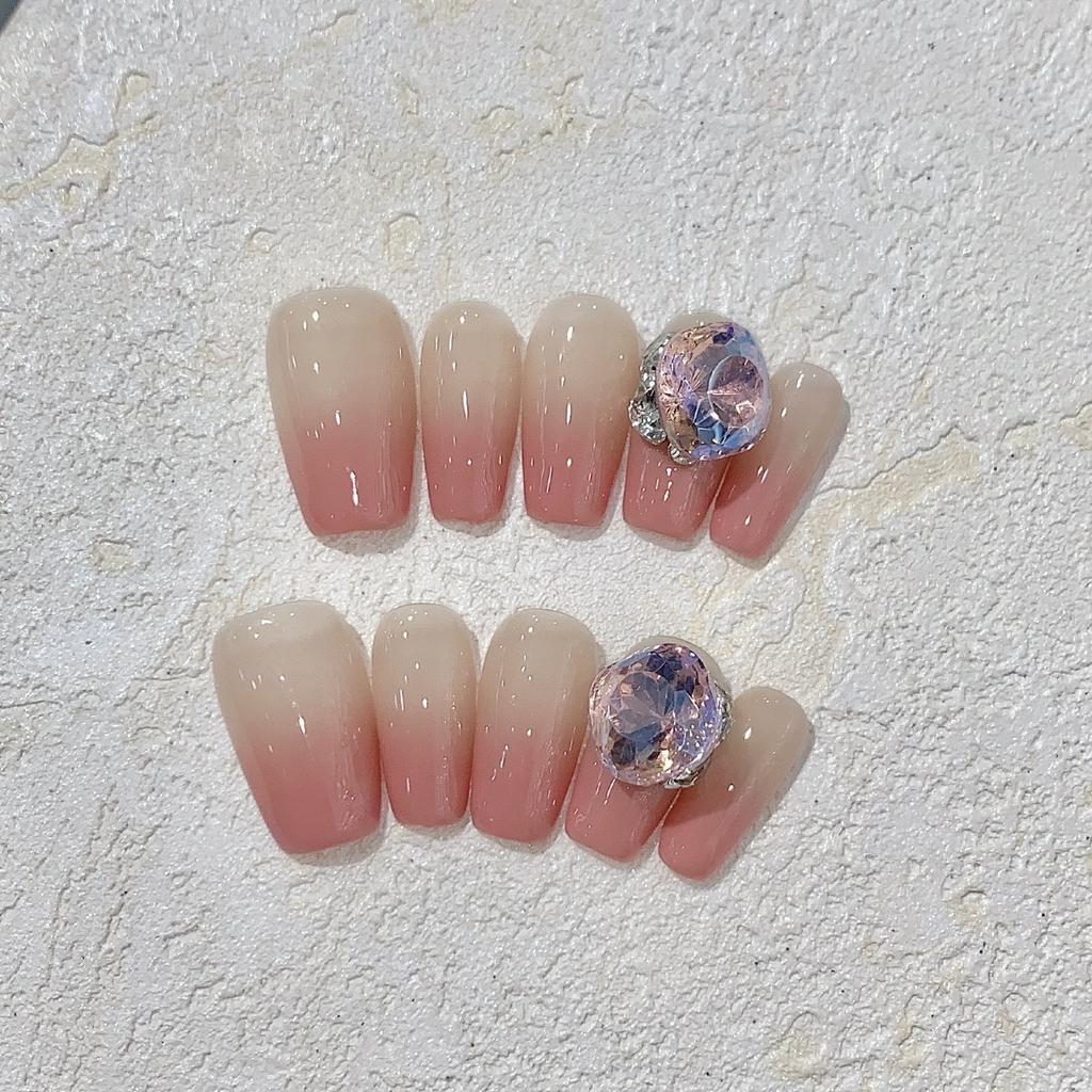 Daily Simple Short Armor Natural Smudge Gradient Nude Pink Diamond