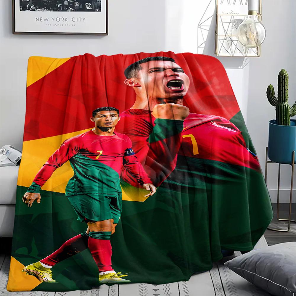1PC CR7 Print Flannel Blanket, High Quality All Seasons, Home Decor, Warmth and Comfort, Perfect for Christmas Gifts
