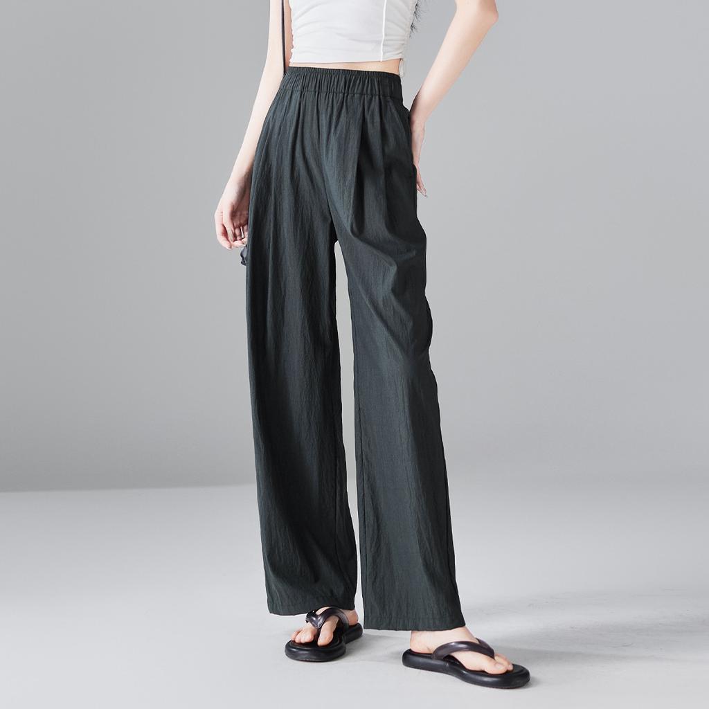 Summer Thin Casual Wide Leg Pants for Women 2025 Fashionable Loose and Versatile Slimming Floor Pants