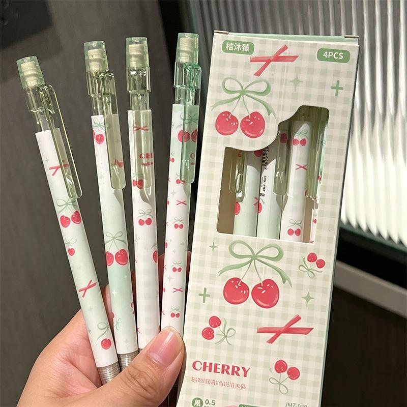4Pcs 0.5Mm Mechanical Pencils With Eraser Smooth Writing Erasable Press Automatic Pencil School Office Supply Student Stationery