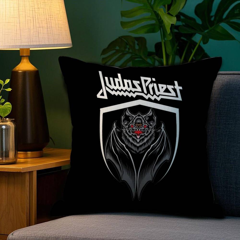 J-Judas P-Priest Pillow Case Sofa Living Room Bedroom Double-sided Printing Square Cushion Nap Time Cushion Cover