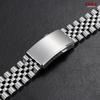 Extended Fold Solid Watch Buckle for Seiko 18mm 20mm 22mm Silver Double Push Safety Milled Clasp Stainless Steel Watchband Clasp