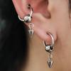 Gothic Y2K Conical Spikes Steel Drop Earrings Grunge Aesthetic Rivet Hoop Earrings For Women Men Punk Rock Jewelry Gift