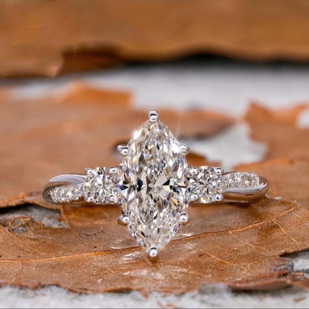 

Темпераментные украшения, Кольцо с крупным цирконом «Лошадиный глаз», Модное и универсальное обручальное кольцо для женщин 10