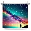 Bright Universe Starry Sky Print Fabric Waterproof Shower Curtain with Hooks For Bathtub Bathroom Screens Home Decor Wall Cloth