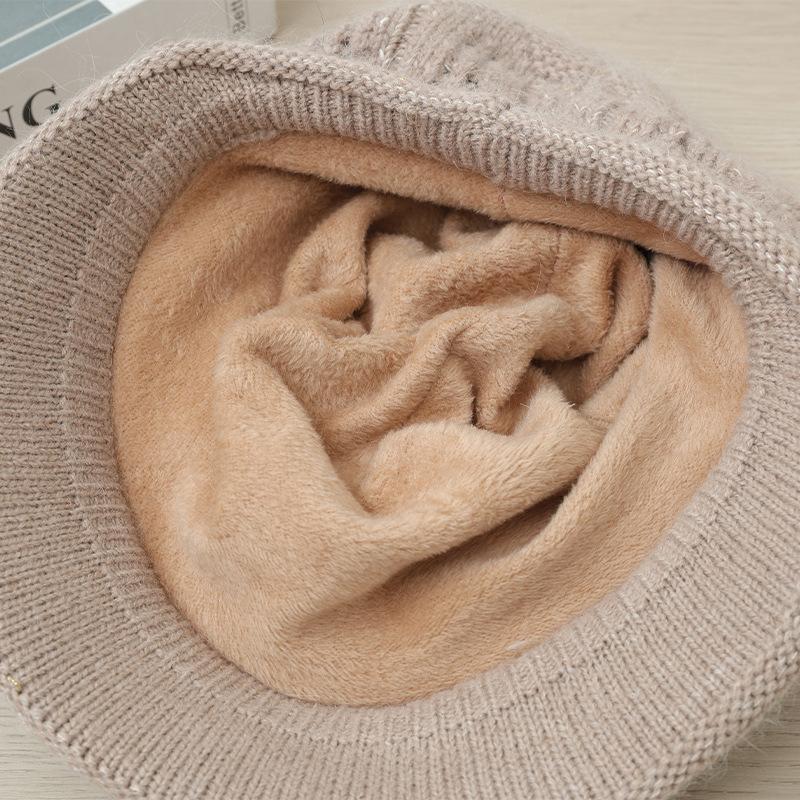 Autumn and Winter Hats for Women  Fashionable and Versatile Plush Hat Outdoor Casual Cold Proof Wool Hat Can Scarf Warm Suit