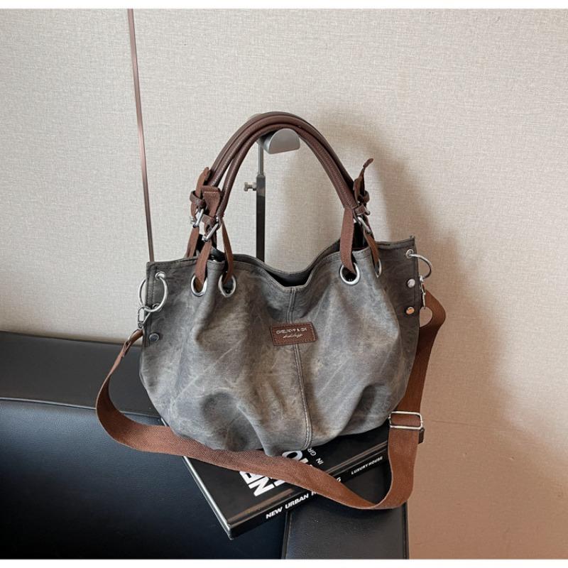 

Large-capacity new retro casual simple portable one-shoulder underarm tote one-shoulder oblique span bag чёрный