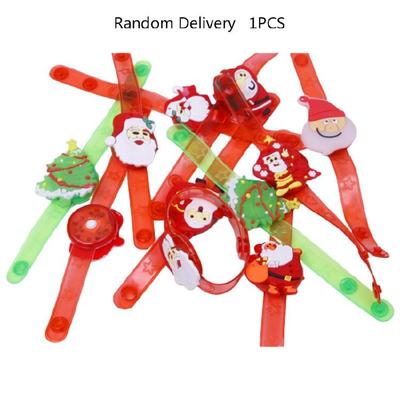 Soft Silicone Glowing Bracelets Party Favors with Diverse Pattern Santa Design