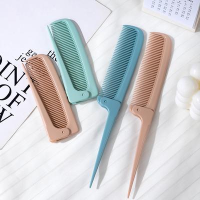 1pc Portable Folding Comb, Folding Pointed Tail Comb, Mini Cute Home Use Scalp Massage Air Cushion Brush, Hair Brush, Comb, Hairstyling Tool
