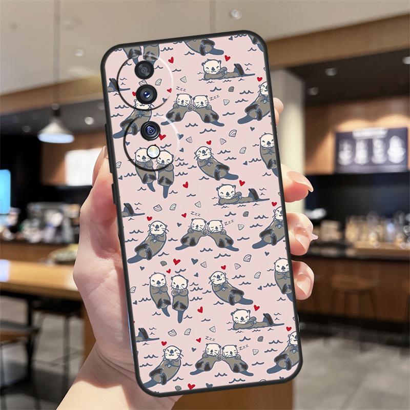 Sea Otter Pattern Case For Honor Magic 5 6 7 8 Pro Honor 200 400 50 70 90 Lite X8b X8c X9b X9c X9d Win RT Cover