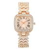 Fashion Watch Full Diamond Steel Belt Diamond Women'S 2-Piece Set Watch Roman Rhinestone Bracelet Women'S Watch