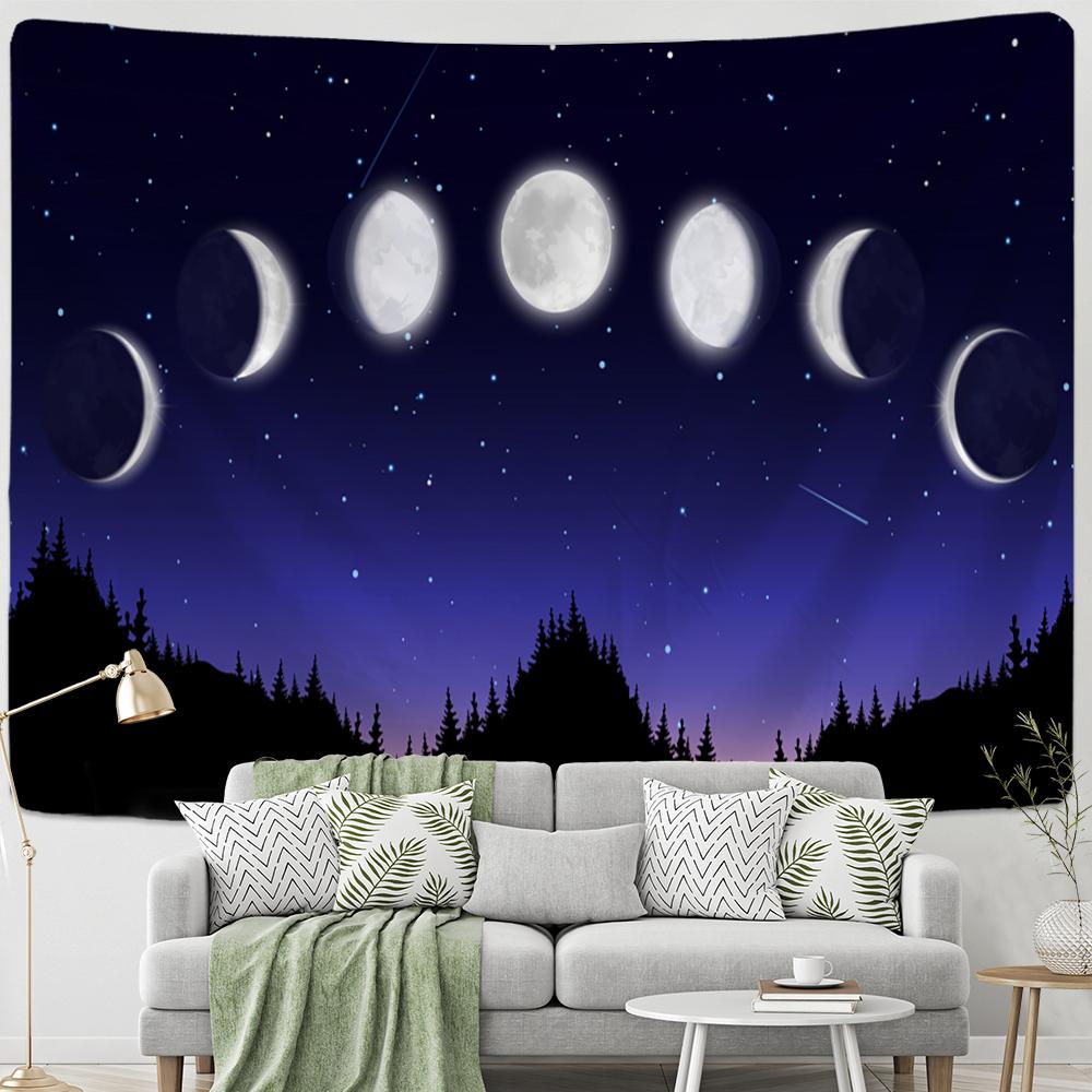 

Гобелен со звездным ночным видом, настенный гобелен с изображением Вселенной Фэнтези, мультфильм Kawaii, хиппи, общежитие, домашний декор 400x220cm