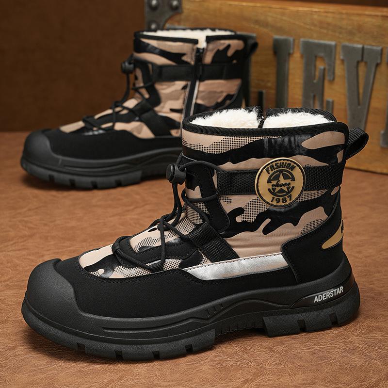 Men Snow Shoes Casual Winter Plush Warm Boots Platform Sneakers Male High Tops Cotton Shoes