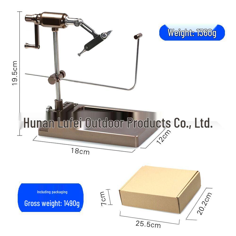 Egret Fly BLF-A 360° Rotatable Fly Tying Vise with Knotter, Line Winder, Dubbing Tool, and Hook Tying Pliers