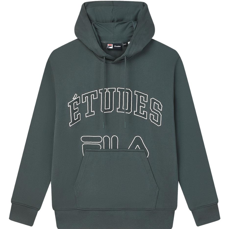 

FILA X Études 2023 Winter New Knit Hooded Sweatshirt Pure Cotton Comfortable Men tops Light-Gray-Green F11M346205F-DY XL