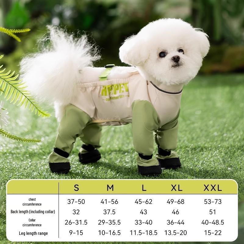 Four-Legged Waterproof Raincoat with Built-in Boots for Pets - All Season Use for Cats & Dogs