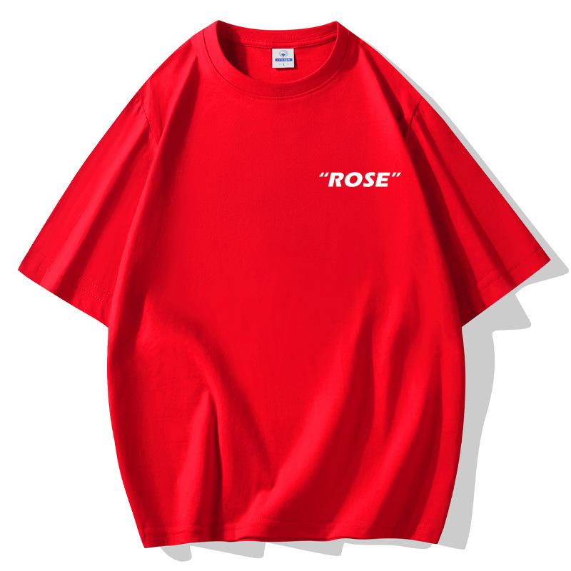 Rose Mens Short Sleeves Loose T-shirt 100% Cotton Casual Tee Size S-5XL