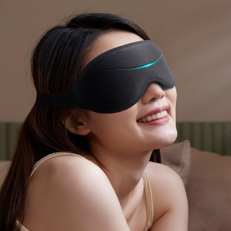3-dimensionale Augenmaske, kein Druck auf die Augen während des Schlafs, hohle Nasenflügel für kein Druckgefühl, langsam rückfedernde Schwamm-Augenmaske