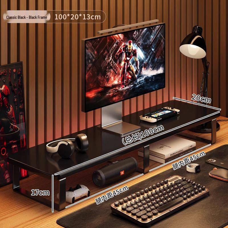 Desktop Organizer and Monitor Riser with Keyboard Tray