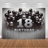 18th  Birthday Partys Decoration Backgound Black Gold Glitter Balloon Banner Women Men Boys Girls Bar Mitzvah Photography Props