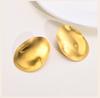 Matt Large Stainless Steel Stud Earring for Women, Pairs Chic Oval Irregular Ear Jewely