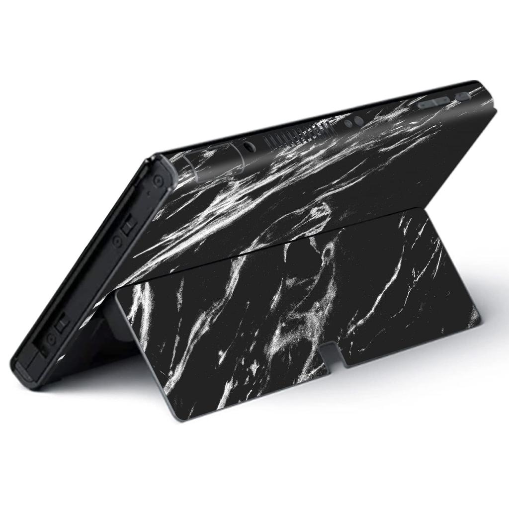 Kompletní sada ochranných samolepek pro PlayVital Switch OLED Vlastní vinylové samolepky pro konzoli Switch OLED, dok, grip, černé modely a Joy-Con & &