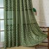 Bohemian French Plant Jacquard Semi-Sheer Curtains, Grommet Top, Modern Textured Fabric, Light Filtering, Home Decor for Bedroom, Living Room, Balcony