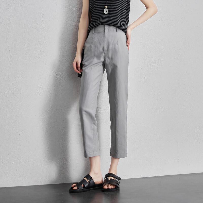 Women's High-Waisted Tapered Cropped Casual Pants