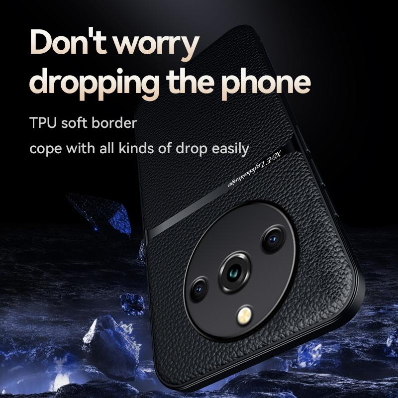 Für Realme 11 Pro Plus Hülle Magnetische Autohalterung Leder Handyhüllen für Realme 11 11Pro+ 5G Weiche Silikon Stoßfeste Rückseite