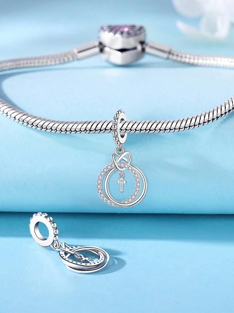 Zawieszki Srebro Miedziane Kolory Miłość Krzyż Diabelski Młyn Koraliki Zawieszka Charm Do Oryginalnej Bransoletki Dla Kobiet Biżuteria DIY Miłość Prezent