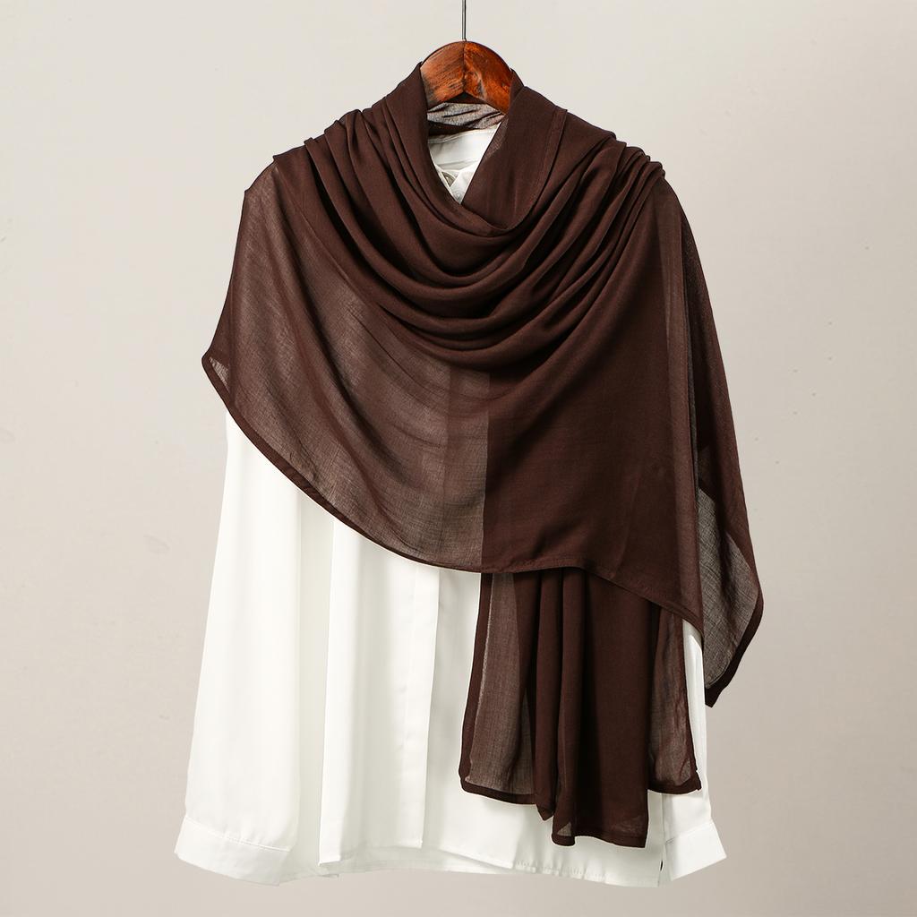 Cotton Rayon Modal Hijabs Scarf Solid Headscarf Wraps Big Size Plain Shawls Muslim Women Hijab Islamic Turban Headband 190*85cm