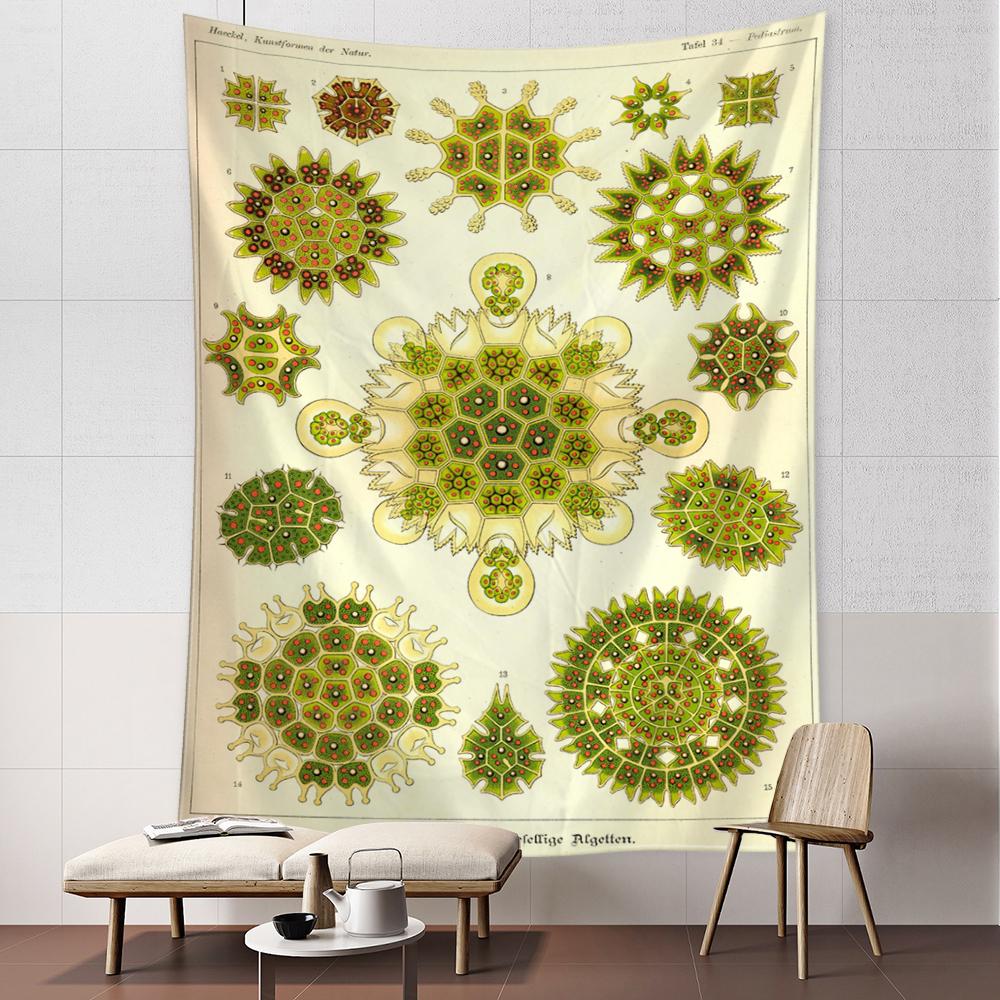 Octopus Jellyfish Classification Map Tapestry Wall Hanging Art Bohemian Style Psychedelic Dormitory Simple Home Decor