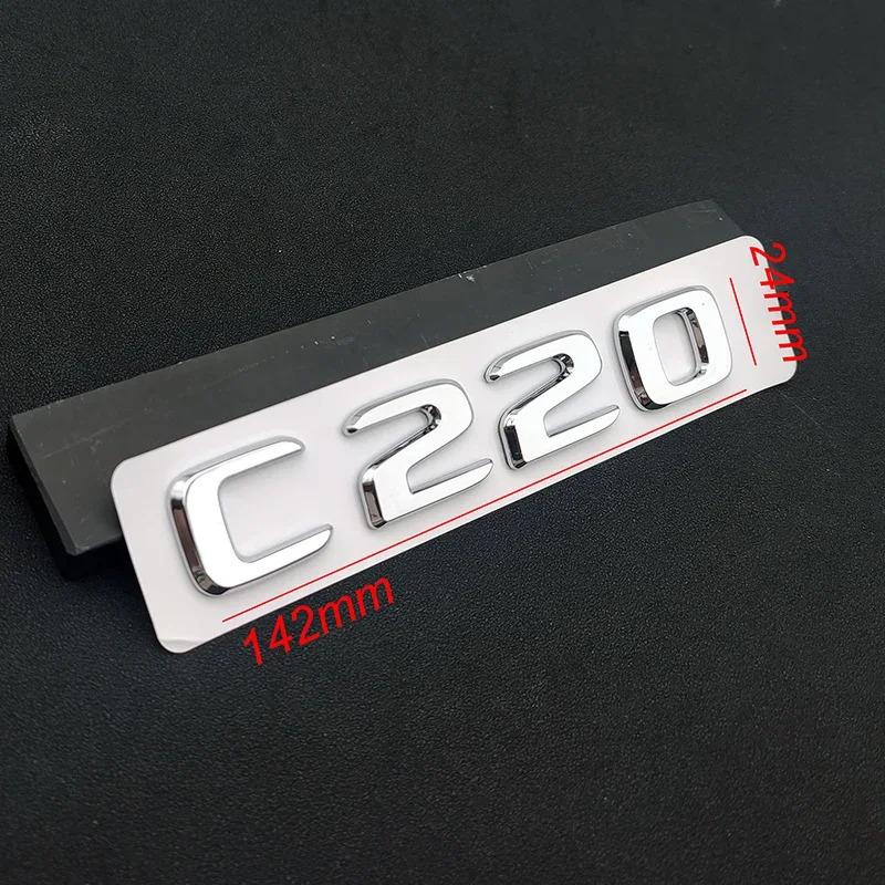 FCUI6 ABS Black Chrome Letters 3D Car Trunk Letters Badge For Mercedes Benz C 200 220 300 C200 C220 C300 C320 Logo Sticker Accessories