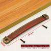 Cowhide Leather Handles | Furniture Cabinet/Door/Wardrobe/Drawer Pulls | For Wooden Boxes & Gift Boxes