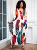 European & American Plus Size Printed Beach Cover-up Dress