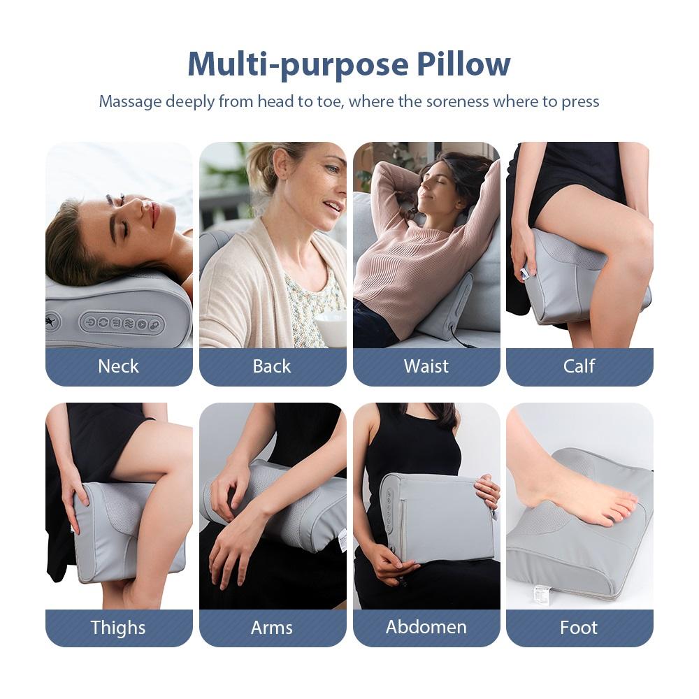 Electric Pillow Massager Neck Shoulder Massage Pillow Waist Back Kneading Massage Cushion Head Massager Neck Cervical Masajeador