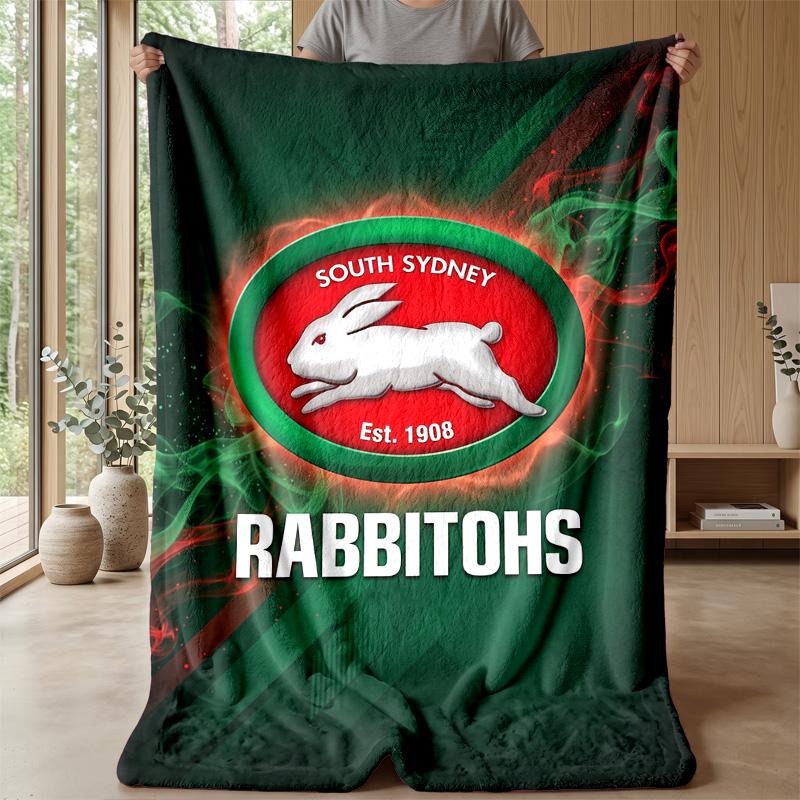 Coperta in Pile Flannel South Sydney Rabbitohs Coperta Calda e Accogliente per Divano Letto Viaggio Uso in Tutte le Stagioni