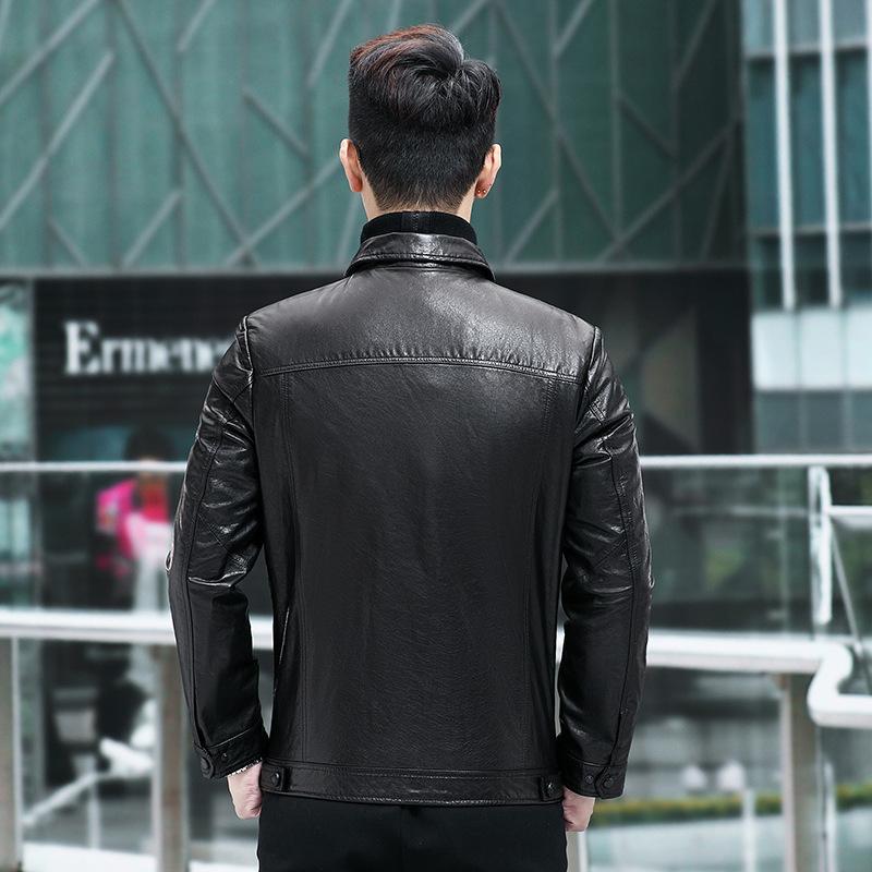 Spring and Autumn New Men's Genuine Leather Jacket Men's Oil-Waxed Leather First-Layer Cowhide Jacket Korean Style Slim Motorcycle Jacket