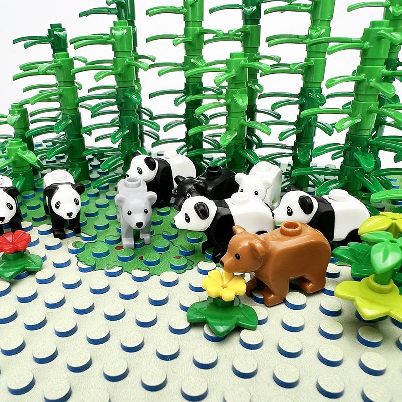 Bricks DIY Dog Wild Zoo Marine Animal Farm Animal Dinosaur World Building Blocks Building Blocks Assemble Cat Shark Penguin