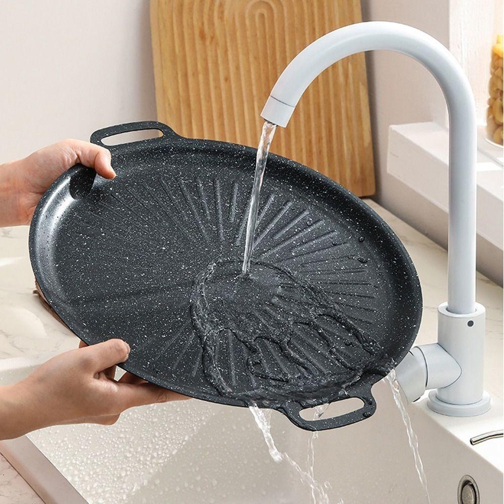 Non-Stick Frying Plate Carbon Steel BBQ Grill Pan Roasting Grill Tray Outdoor Barbecue