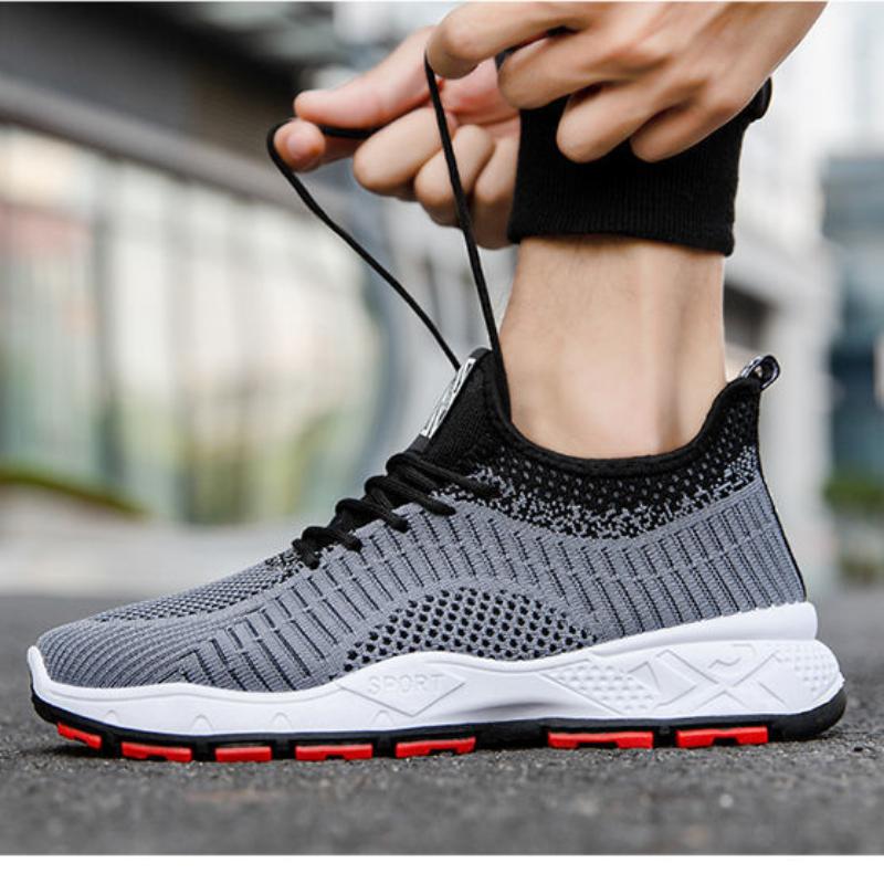 Men's Sports  Shoes  Spring Korean Fashion Casual Shoes  Mesh Flying Woven Sports Running Shoes