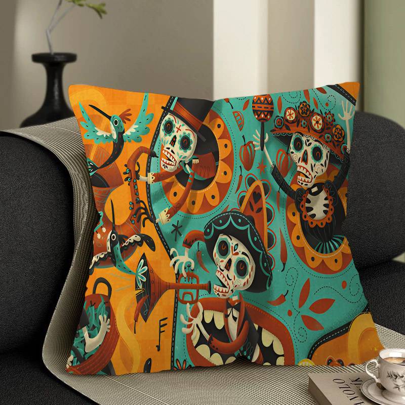 Cartoon Mexico Day of The Dead Pillowcase toon Gift Cushion Cover Bedroom Home Sofa Chair Seat Decor pillow case