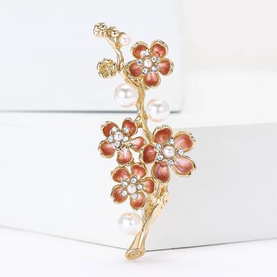 High-End-Mode Legierung Perle Pflaumenblüte Zweig Brosche Elegante Temperament Damen Kleidung Corsage Schmuck Pin