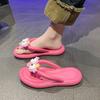 Glasses seaside beach shoes pinch feet cool slippers women's outer wear 2025 summer new models step on shit feeling thick bottom flip-flops women