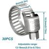 Hose Clamp, 30PCS Fuel Line Clamp, 1/2 Inch To 3/4 Inch Radiator Hose Clamps, Hose Clamps Stainless Steel(13-19mm).